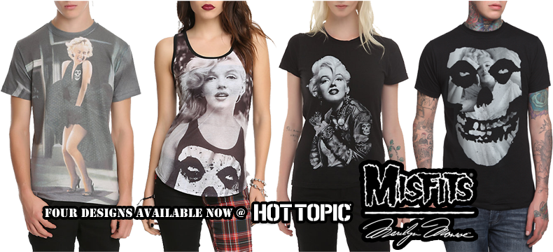 Misfits X Marilyn Monroe Hybrid Moments Exclusive Tees - Misfits Skull (804x359), Png Download