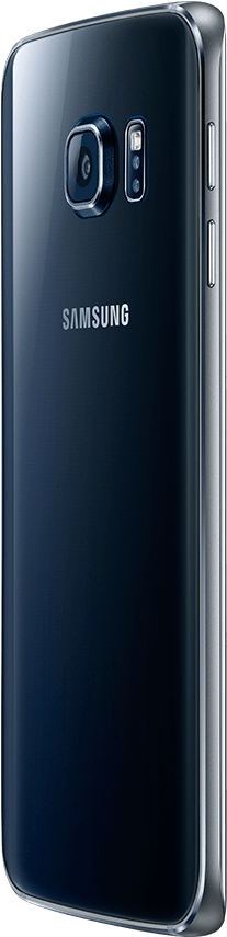30 Degree Angled View Of Galaxy S6 Edge From The Back - Spigen Thin Fit For Galaxy S6 Edge Black (833x870), Png Download