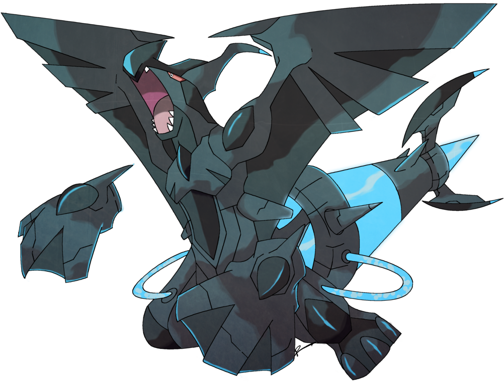 Zekrom Is A Black Bipedal Pokémon Resembling A Dragon - Zekrom Mega Evolucao (1024x791), Png Download