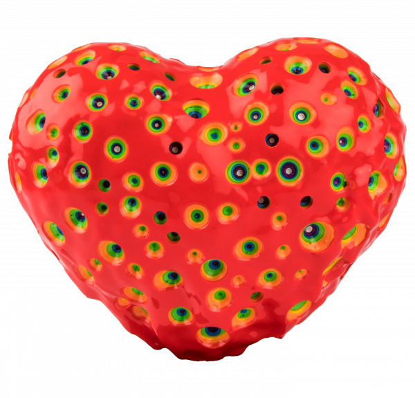 2018 Mini Heart By Florian Busch "open Your Heart" - Perler Mini Heart Board (600x575), Png Download