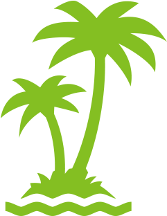 Palm Tree Icon - Transparent Palm Tree Icon (800x311), Png Download