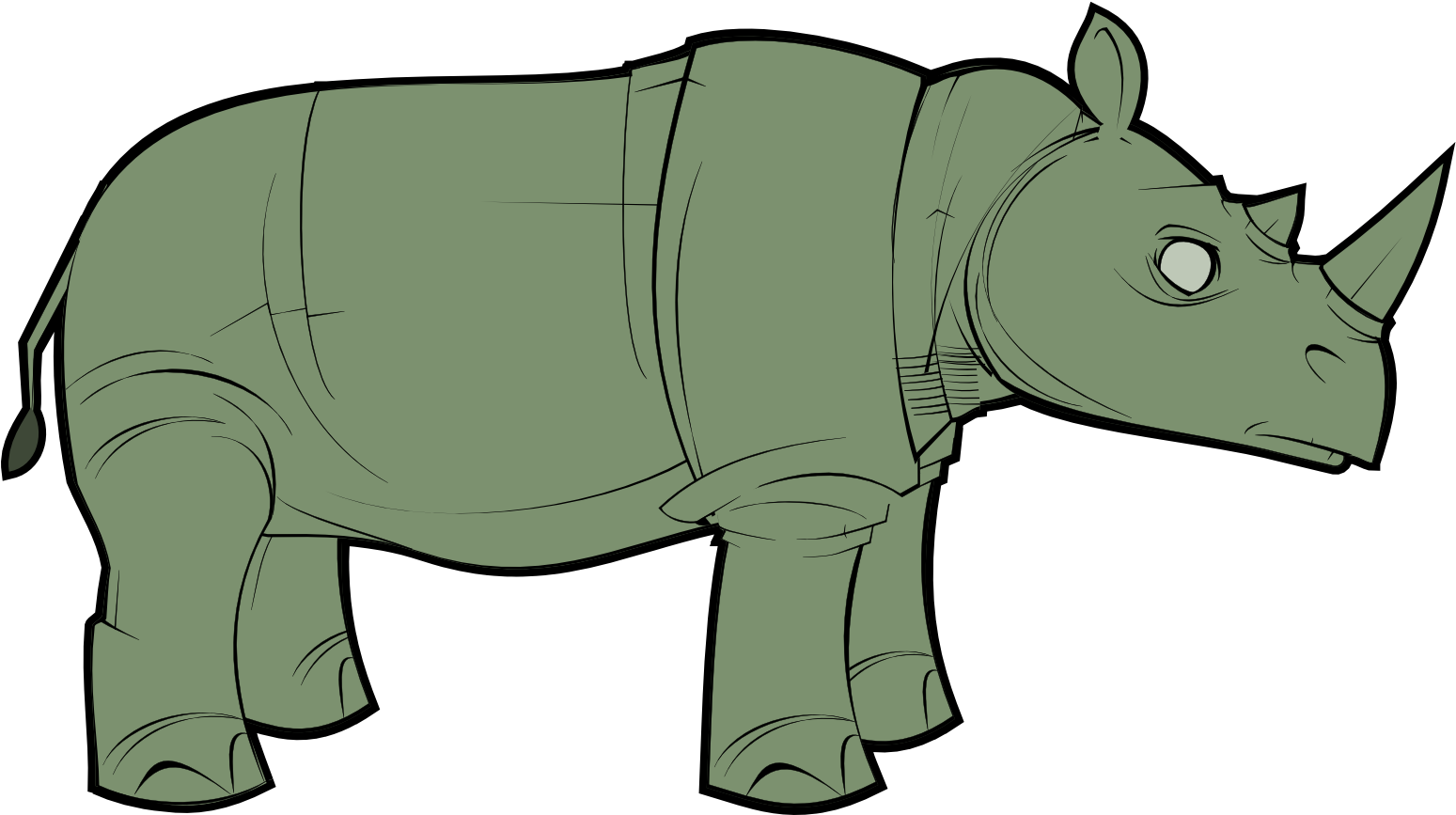Green Rhinoceros (1577x895), Png Download