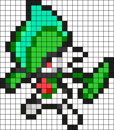 Gallade Pokemon Bead Pattern Perler Bead Pattern / - Gallade Perler Beads (463x526), Png Download