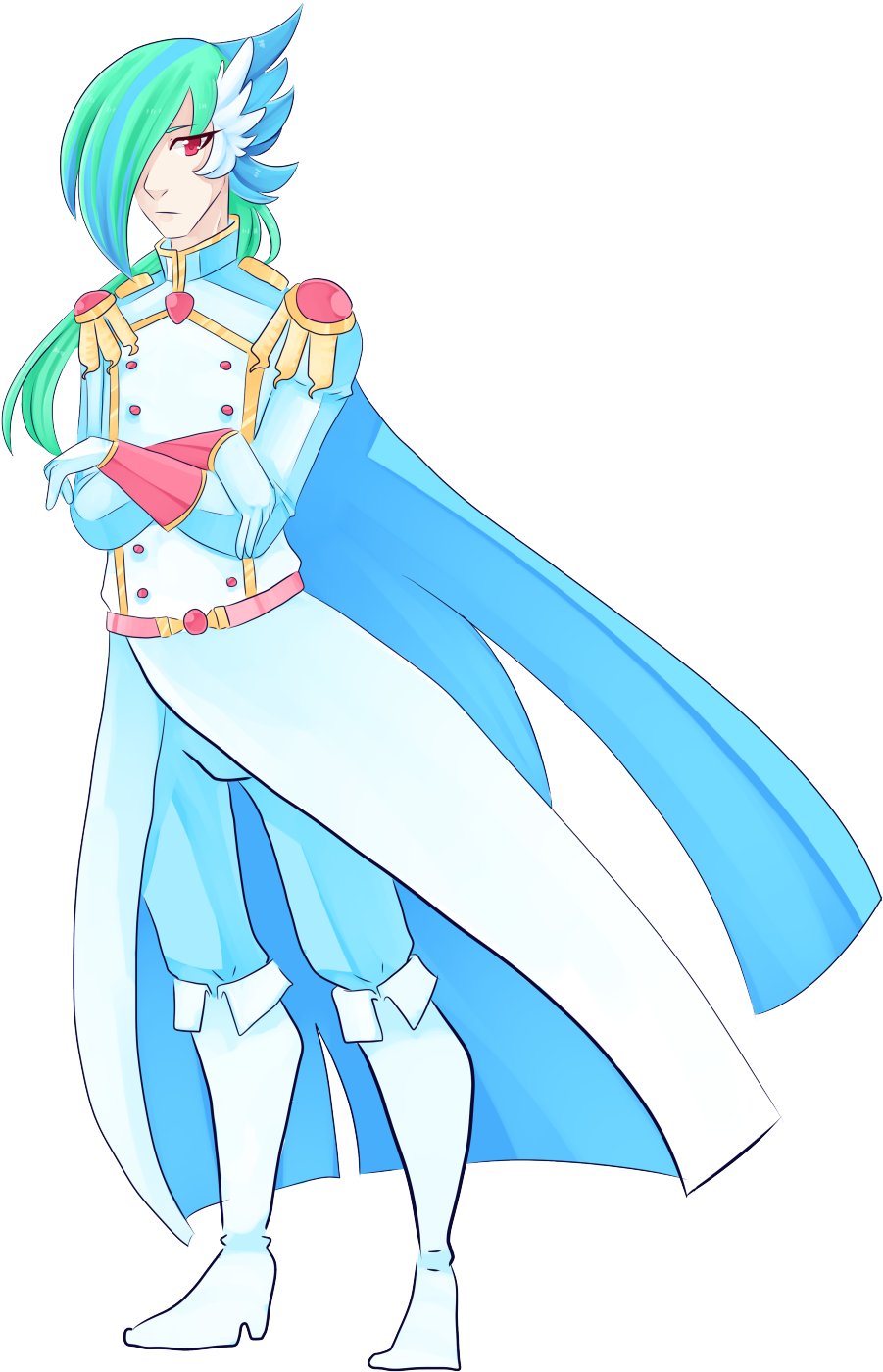 Siegfried My Mega Gallade Gijinka - Illustration (500x584), Png Download