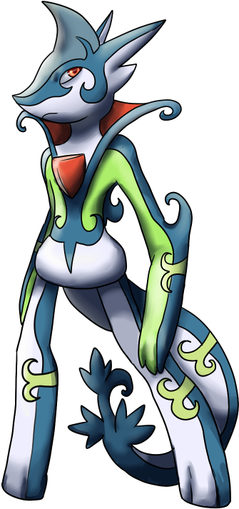 Shiny Serperior / Gallade Psychic/grass Type - Cartoon (385x750), Png Download