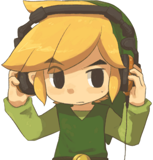 Photo - Legend Of Zelda Link With Headphones (530x530), Png Download