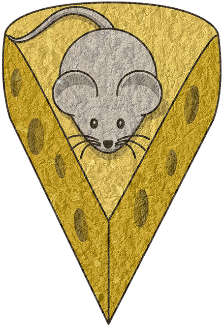 Cheese, Rat, Mouse, Mice, Food, Cheesy, Cat And Rat - Cartoon Mouse With Cheese (600x720), Png Download