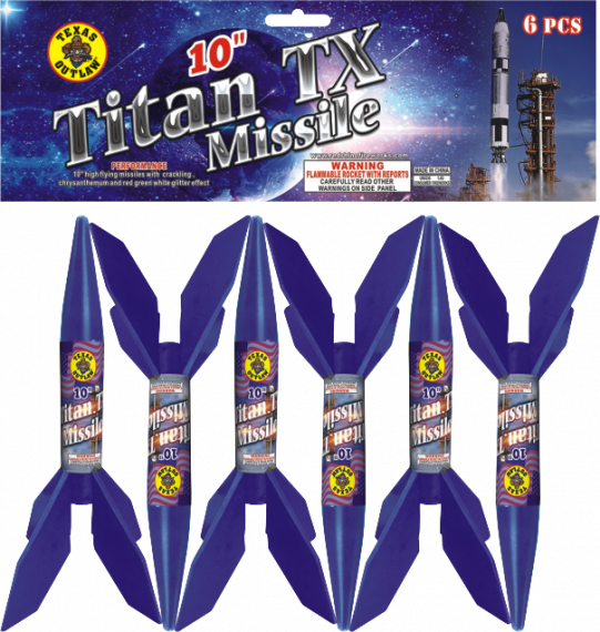 10" Titan Tx Missile - Fireworks (541x570), Png Download