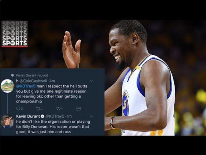 Kevin Durant Uses A Ghost Twitter And Instagram To - Basketball (896x504), Png Download