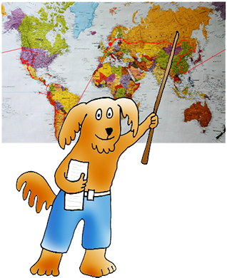 Cartoon Dog As Geography Teacher - Geography Teacher Cartoon Png (337x413), Png Download