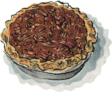 Perky Pecan Pie - Pecan Pies Clip Art (400x331), Png Download
