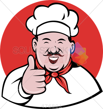 Stock Illustration Of Old Fashioned Cartoon Rendition - Cartoon Chef Thumbs Up (340x360), Png Download