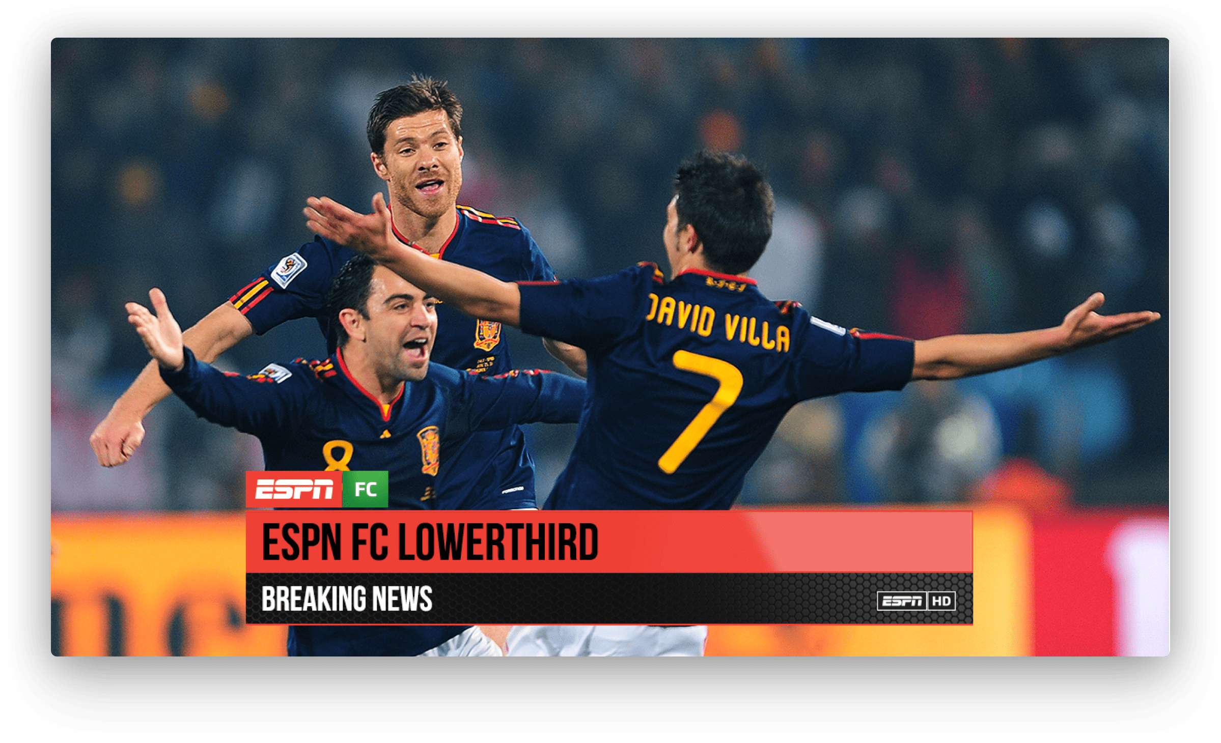 Lower-thirds - David Villa (2398x1460), Png Download