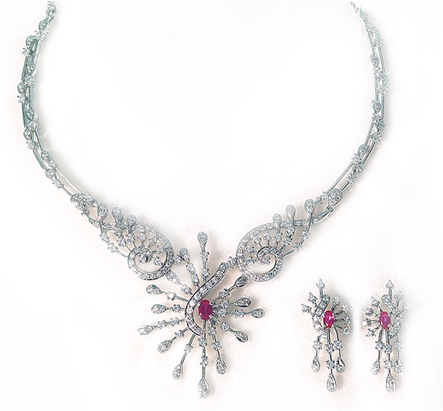 The Silver Panache - Necklace (442x434), Png Download