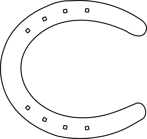 Black Horseshoe Png Transparent Library Huge - White Horseshoe Png (600x568), Png Download