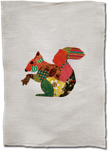 Critter Tea Towel - Eurasian Red Squirrel (435x505), Png Download