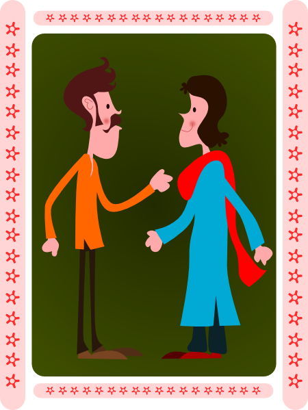 How To Set Use Kablam Indian Couple Icon Png (450x599), Png Download