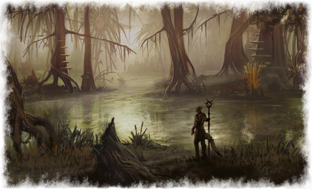 Shadowfen Load Screen - Black Marsh Concept Art (640x388), Png Download