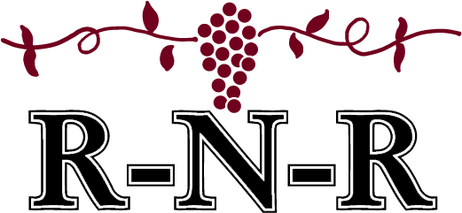 R N R Logo Black With Red Vines (530x248), Png Download