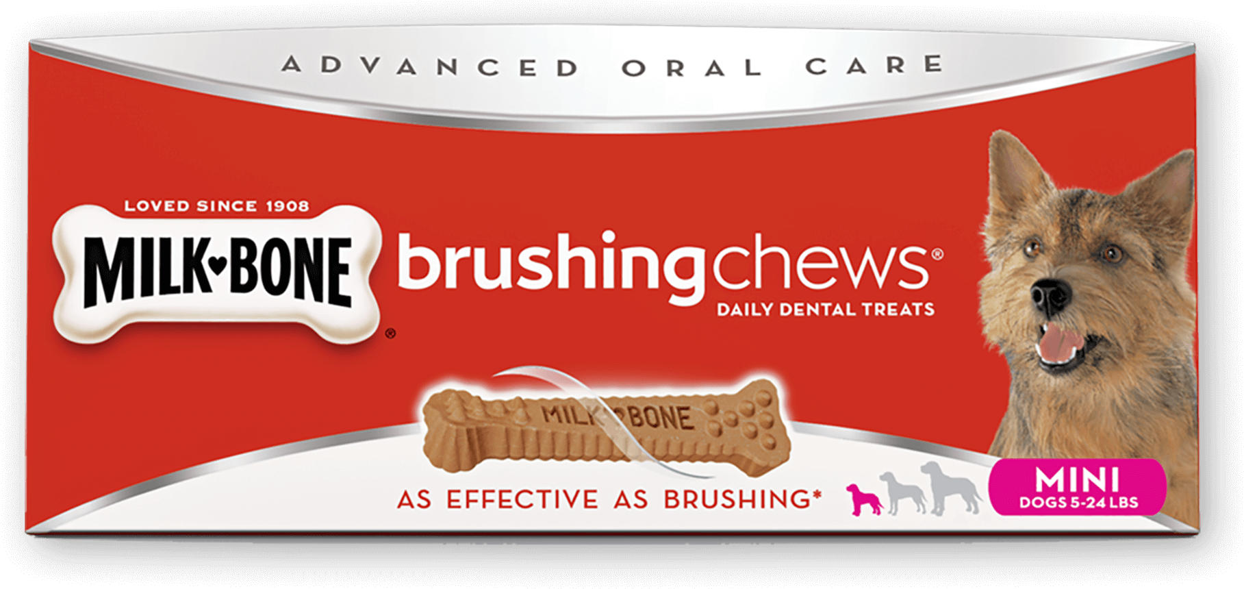 Brushing Chews® Daily Dental Treats - Milkbone Brushing Chews Mini (1920x1920), Png Download