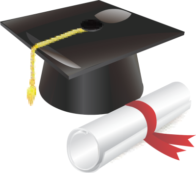 Image Free Library Diploma Clipart Png - Graduation Hat & Scroll (400x353), Png Download