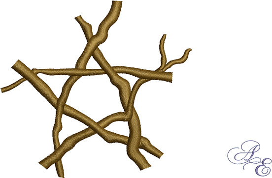 Jpg Black And White Library Pentagram Art Of Embroidery - Branch Pentagram (722x361), Png Download