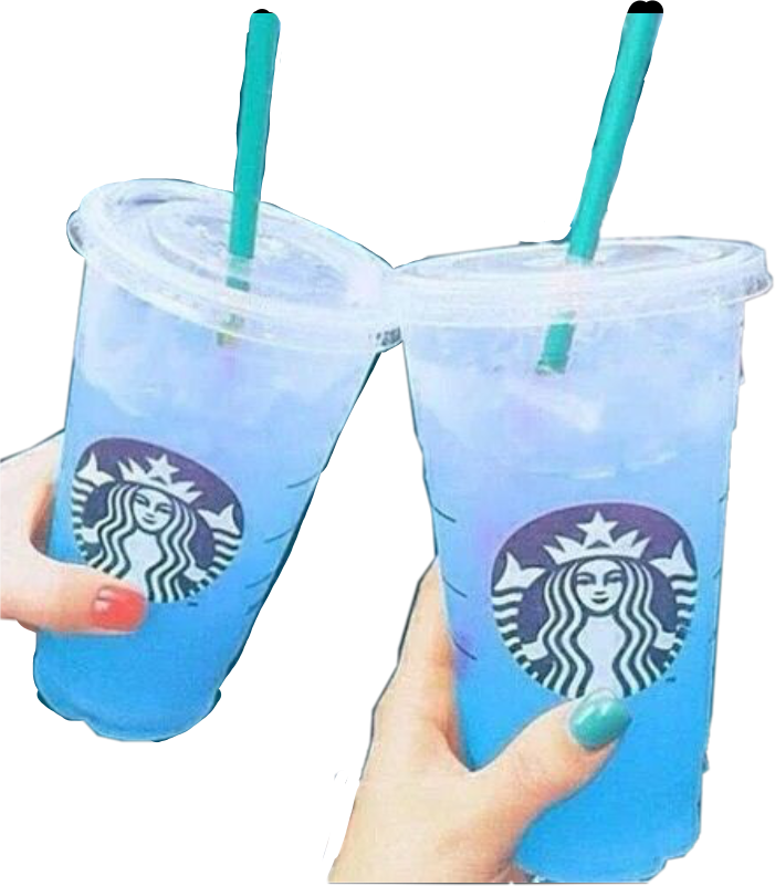 Blue Starbucks Drink (701x801), Png Download