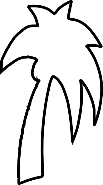 Palm Tree Png Outline (330x594), Png Download