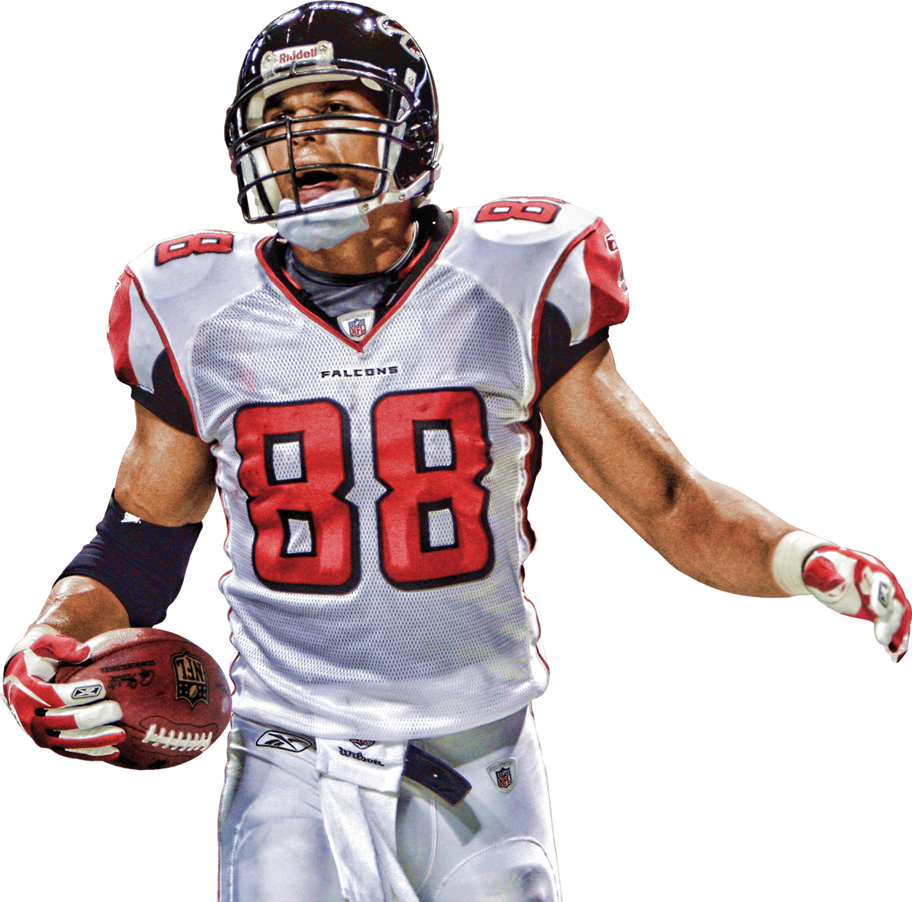 Former 88 Atlanta Falcons Tony Gonzalez - Atl Falcon Player Png (1315x1300), Png Download