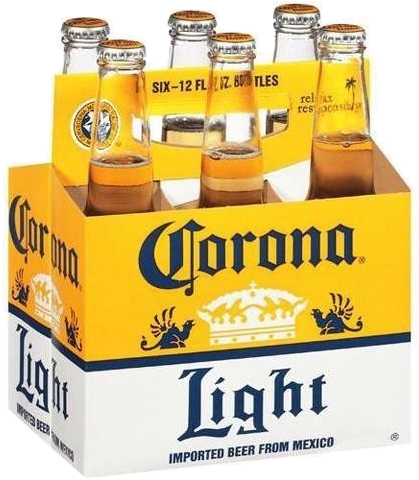 Corona Light Beer - 6 Pack Of Beers (457x480), Png Download