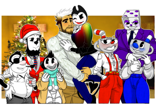 Bendy And Henry - Softeez Holidays-christmas Backdrop-sfthd53 (500x341), Png Download