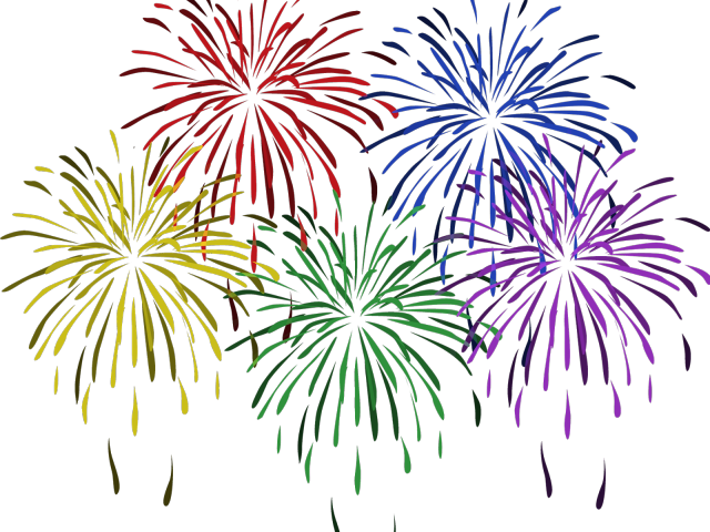 Fireworks Clipart Art - New Year Fireworks Clipart (640x480), Png Download