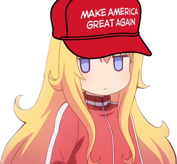 Maga President Trump Anime - Anime Girl Make America Great Again Anime (587x544), Png Download