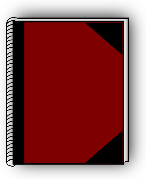 Dark Red Notebook Clip Art - Notebook Clip Art (486x594), Png Download