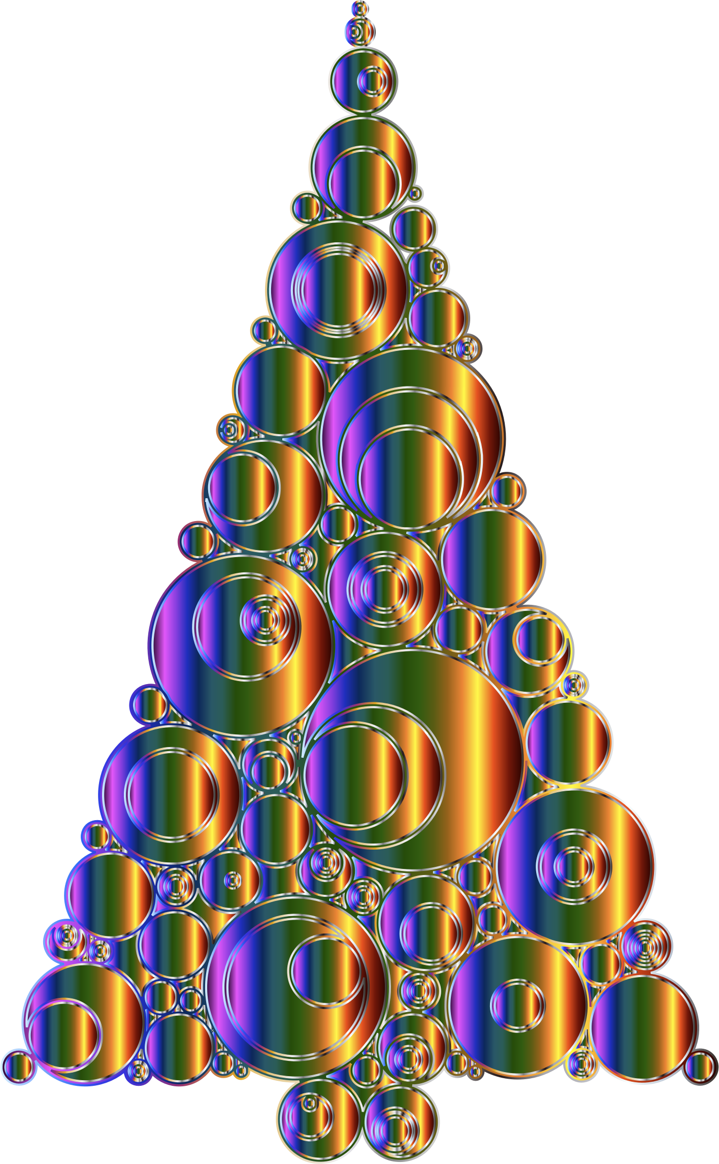 Clipart Colorful Abstract Circles Christmas Tree Variation - Christmas Tree Image In Transparent Background (1416x2292), Png Download