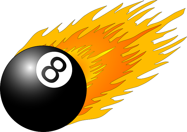 Black, Table, Fire, Cartoon, Ball, Flame, Free, Pool - Flames Clip Art (640x454), Png Download