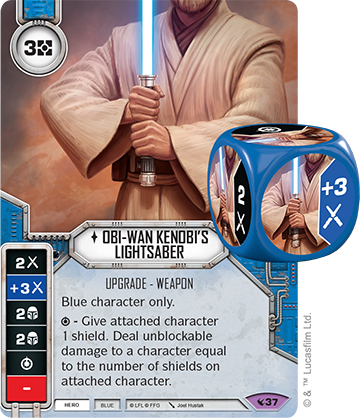Obi-wan Kenobi's Lightsaber - Obi Wan Star Wars Destiny (360x418), Png Download