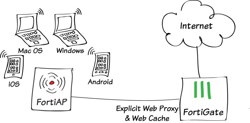 Explicit Proxy With Web Caching - Fortigate Proxy Server (800x395), Png Download