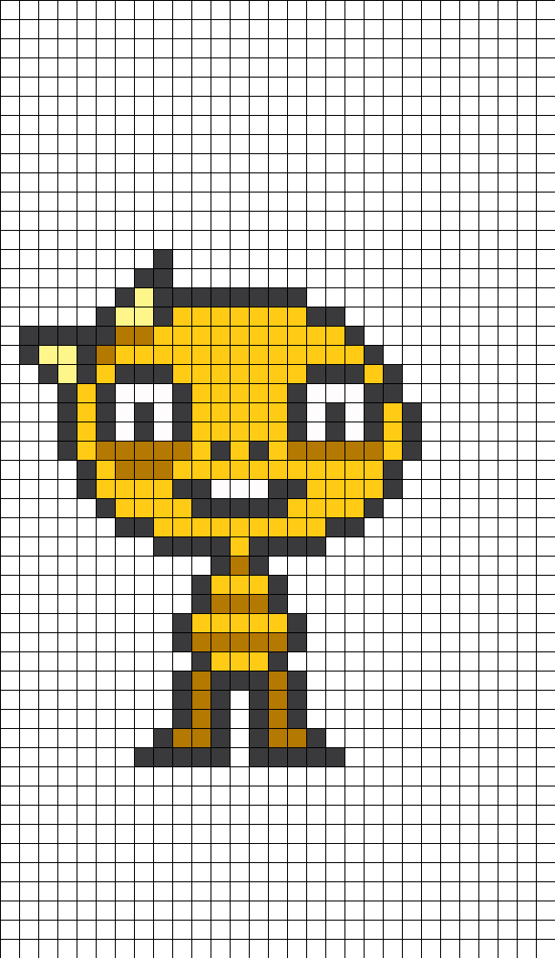 Monster Kid Undertale Perler Bead Pattern - Monster Kid Png (609x1050), Png Download