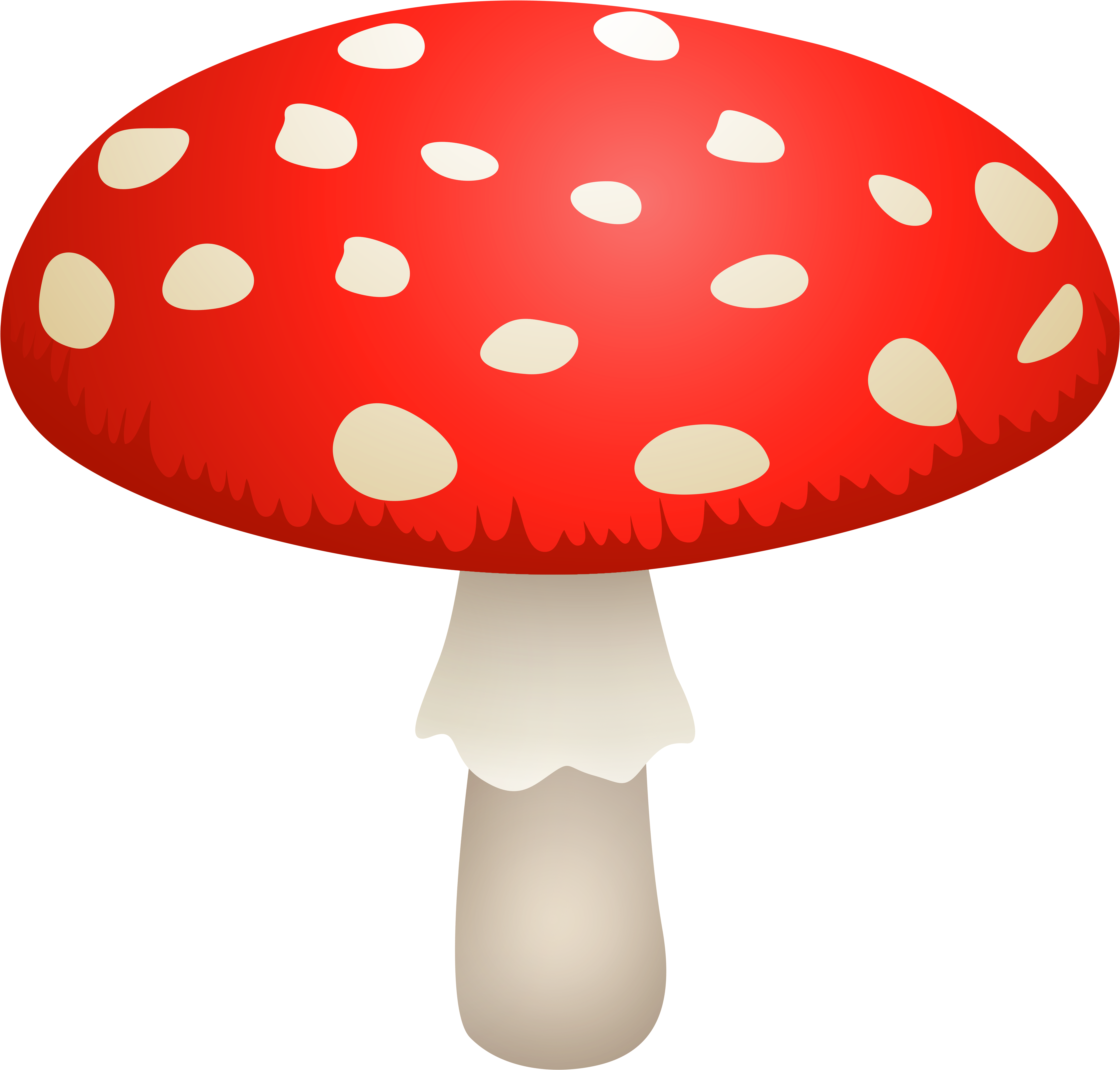 Fungi Clipart Black And White Download - Clipart Mushroom Png (6194x5911), Png Download