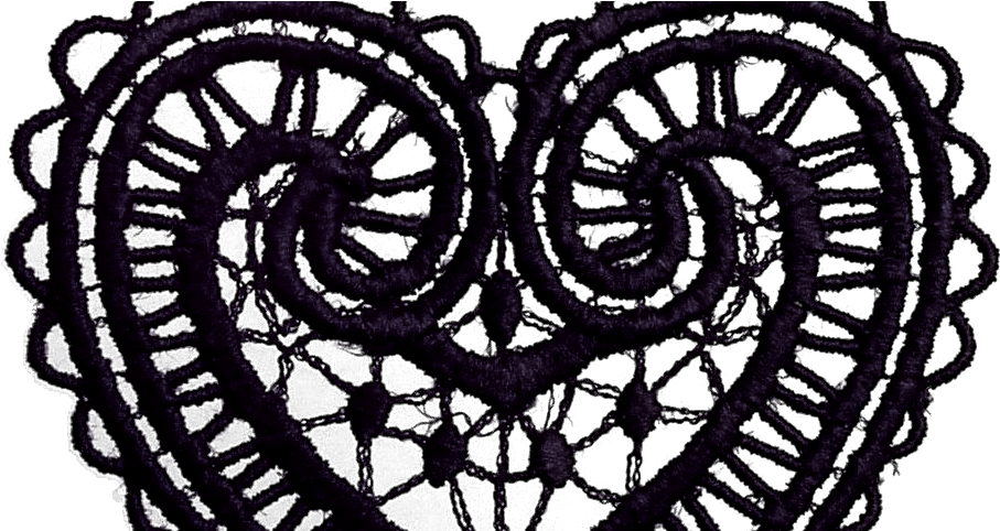 Black Lace Heart Png (915x481), Png Download