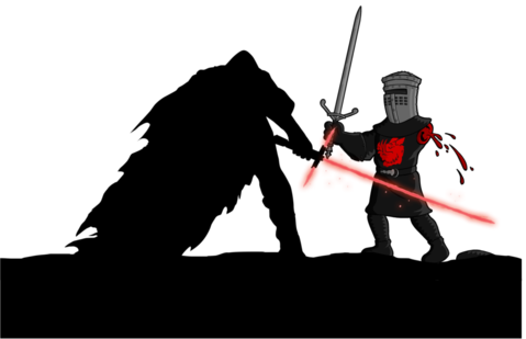 Kylo Ren Versus The Black Knight Https - Black Knight Monty Python (479x309), Png Download