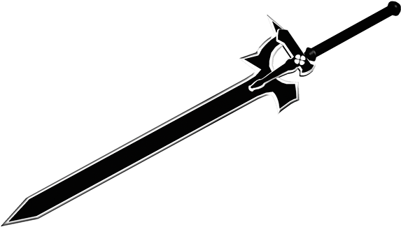 Kirito Sword Dark Repulser Drawing - Tripod Horizontal Adapter (600x338), Png Download