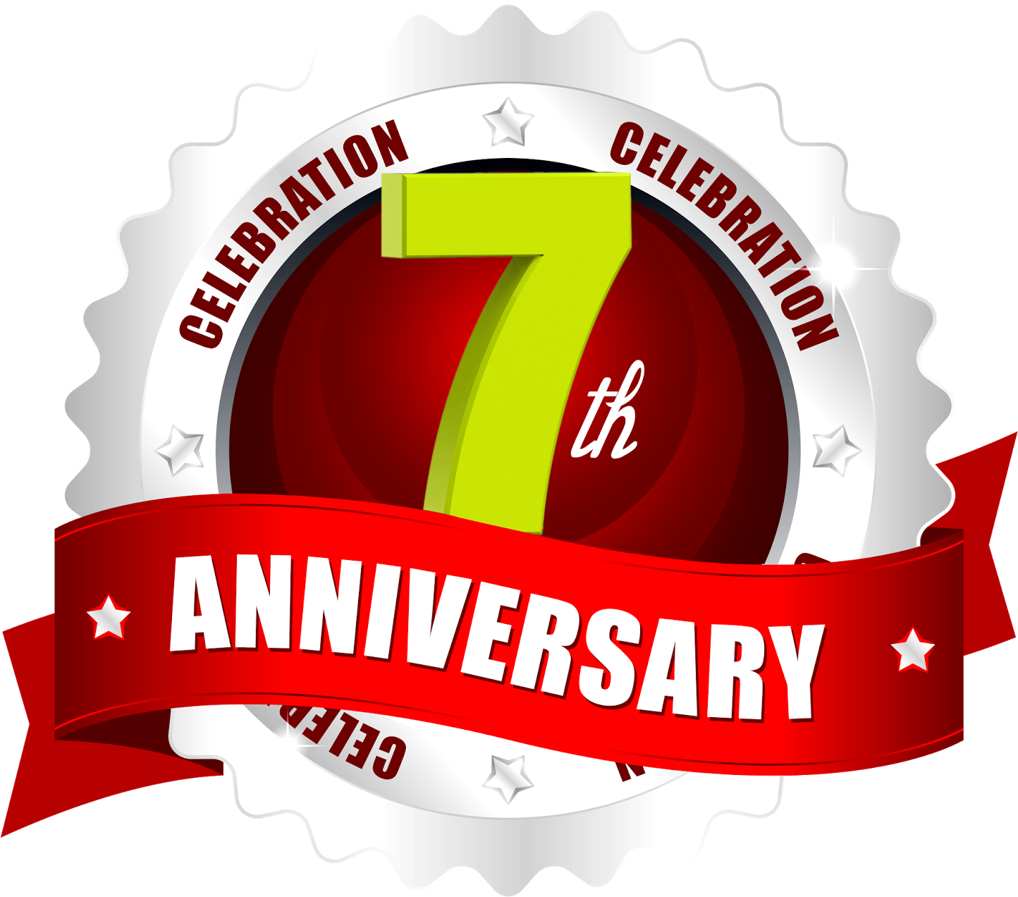 7 Years Celebrations Hd Ping Logo Free Downloads - 1st Anniversary Logo Png (1600x1600), Png Download