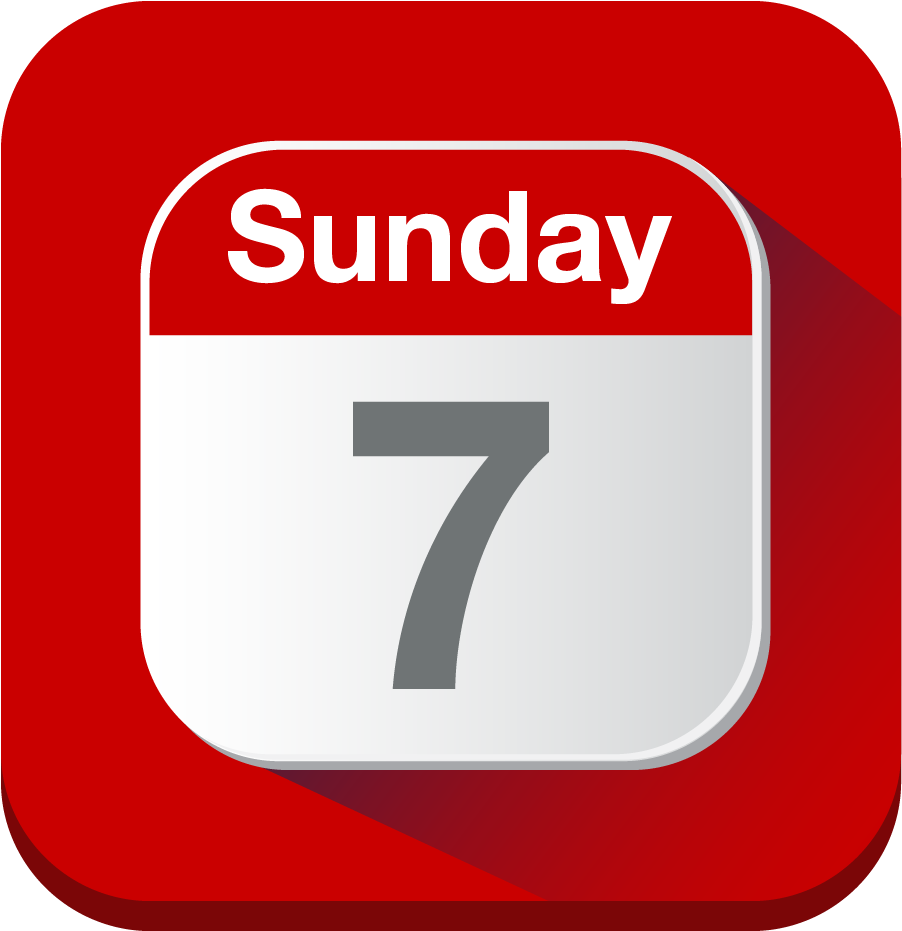 Download Png Ico Icns - Sunday Calendar Icon (1024x1024), Png Download
