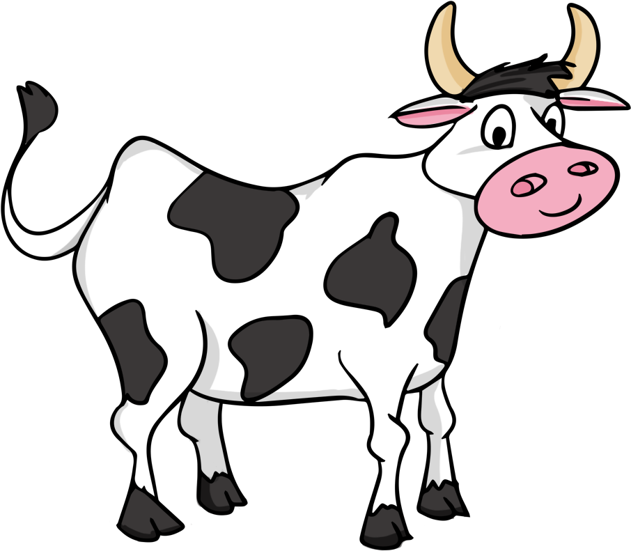 Jpg Free Library Cartoon Cow Clipart - Cow Clipart (1000x880), Png Download