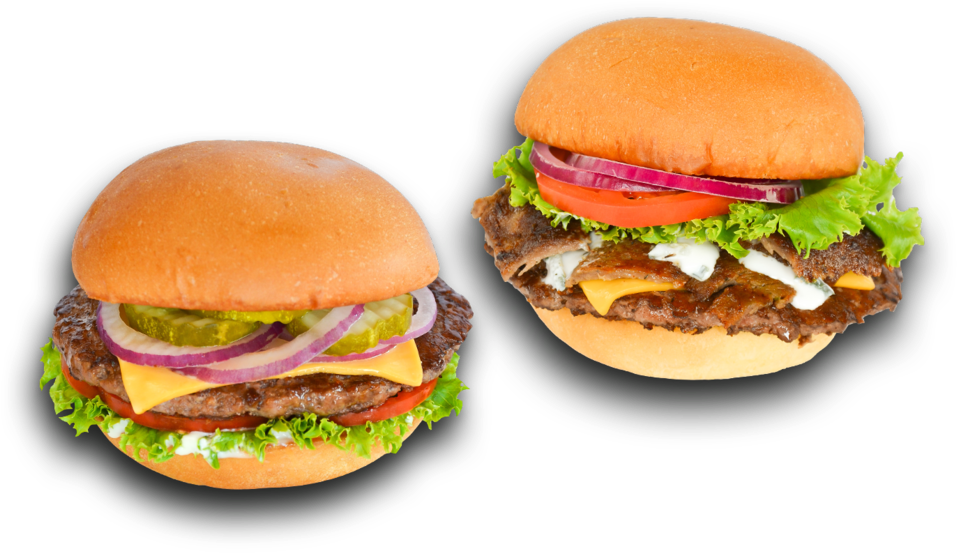 Chicken Dropshadows - Hamburger (1000x617), Png Download