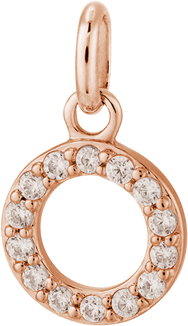 Circle Outline Crystal Charm - Gold (1100x1200), Png Download