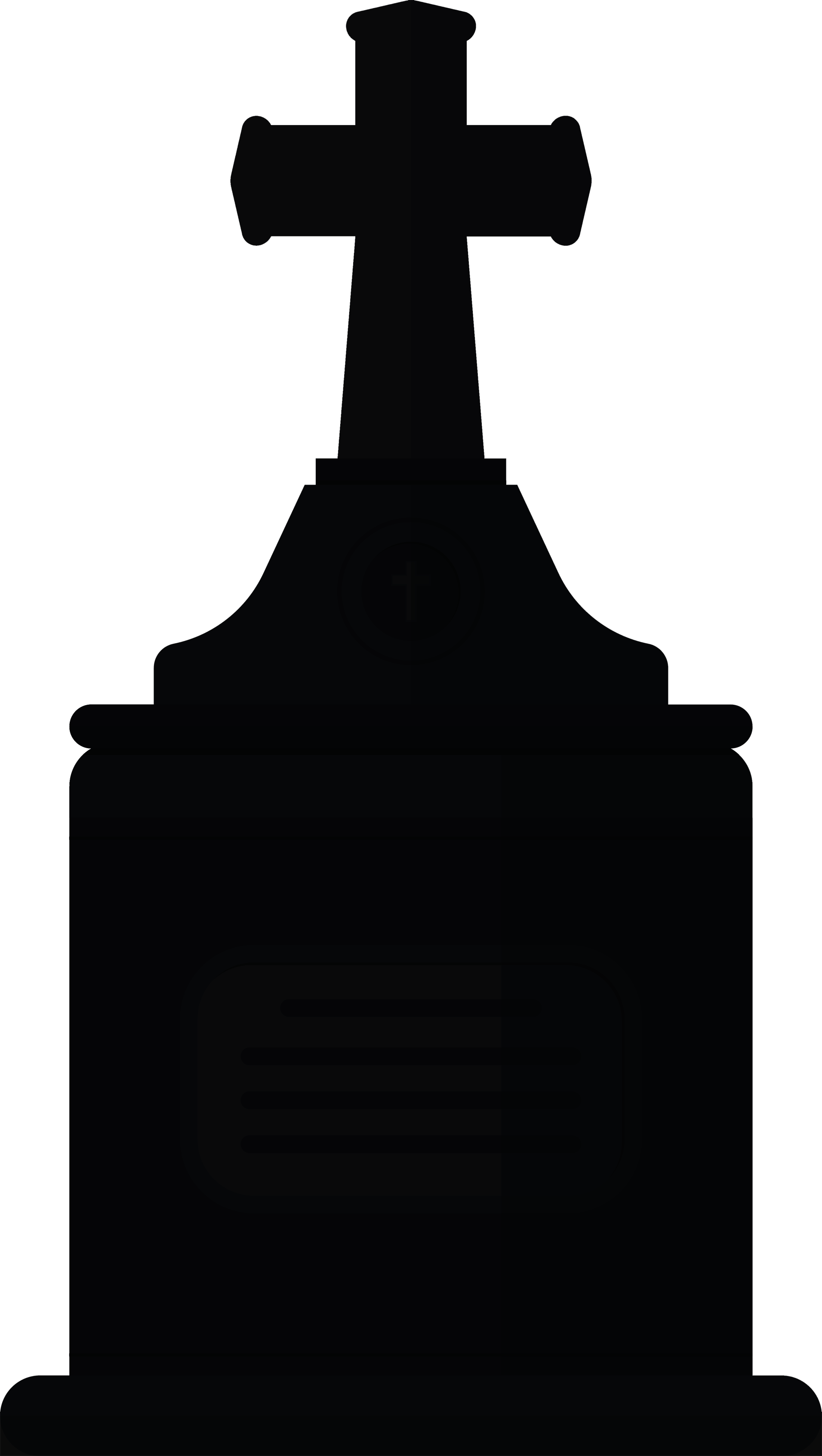 Headstone Silhouette At Getdrawings - Tombstone Silhouette (1911x3386), Png Download
