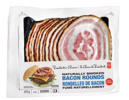A Package Of Pc Naturally Smoked Bacon Rounds - Round Bacon (420x420), Png Download